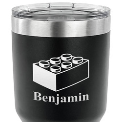 Building Blocks 30 oz Stainless Steel Tumbler - Black - Single Sided (Personalized)