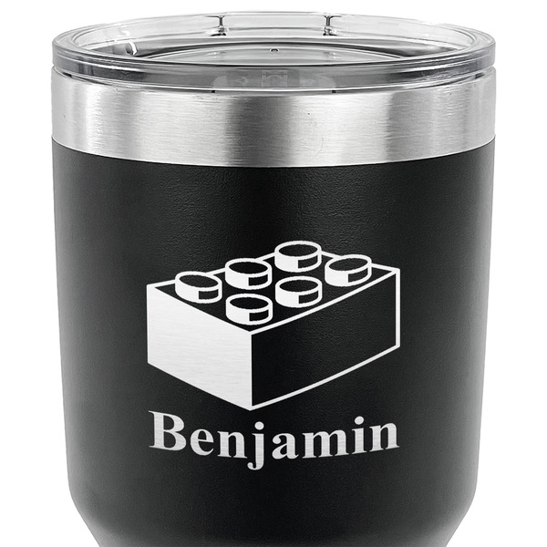 Building Blocks 30 oz Stainless Steel Ringneck Tumbler - Black - CLOSE UP