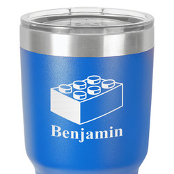 Building Blocks 30 oz Stainless Steel Tumbler - Royal Blue - Single-Sided (Personalized)