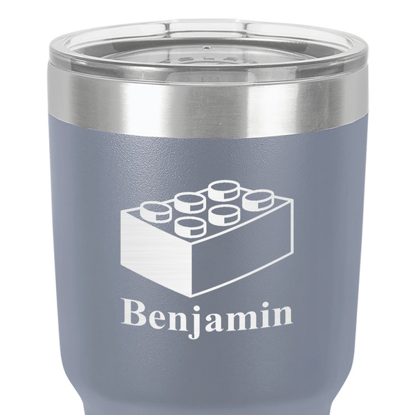 Building Blocks 30 oz Stainless Steel Ringneck Tumbler - Grey - Close Up