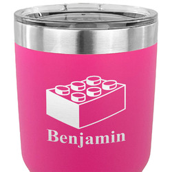 Building Blocks 30 oz Stainless Steel Tumbler - Pink - Single Sided (Personalized)