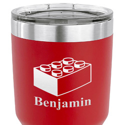 Building Blocks 30 oz Stainless Steel Tumbler - Red - Double Sided (Personalized)