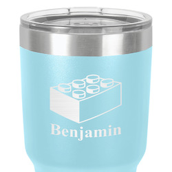 Building Blocks 30 oz Stainless Steel Tumbler - Teal - Double-Sided (Personalized)
