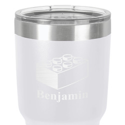 Building Blocks 30 oz Stainless Steel Tumbler - White - Single-Sided (Personalized)