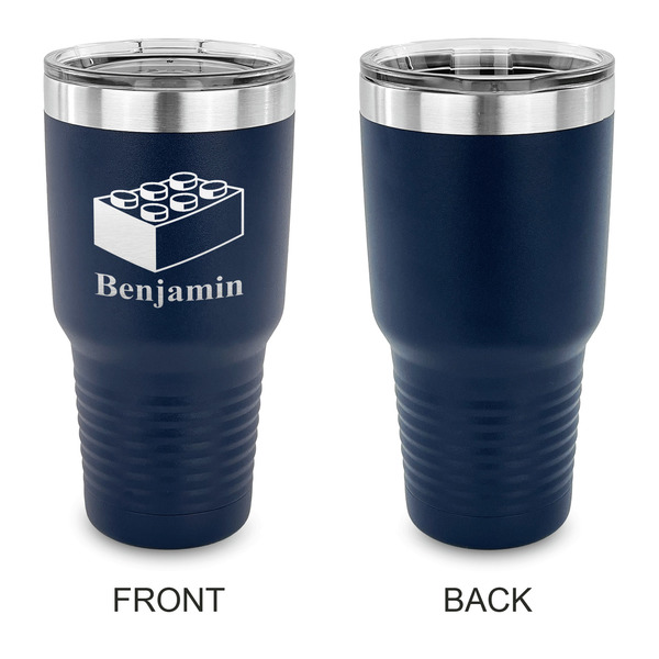 Building Blocks 30 oz Stainless Steel Ringneck Tumblers - Navy - Single Sided - APPROVAL