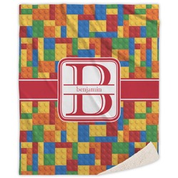 Building Blocks Sherpa Throw Blanket - 50"x60" (Personalized)