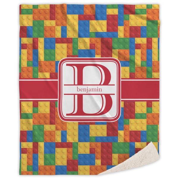 Custom Building Blocks Sherpa Throw Blanket - 50"x60" (Personalized)