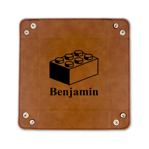 Building Blocks 6" x 6" Leatherette Snap Up Tray - FLAT FRONT