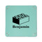 Building Blocks 6" x 6" Teal Leatherette Snap Up Tray - APPROVAL