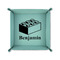 Building Blocks 6" x 6" Teal Leatherette Snap Up Tray - FOLDED UP