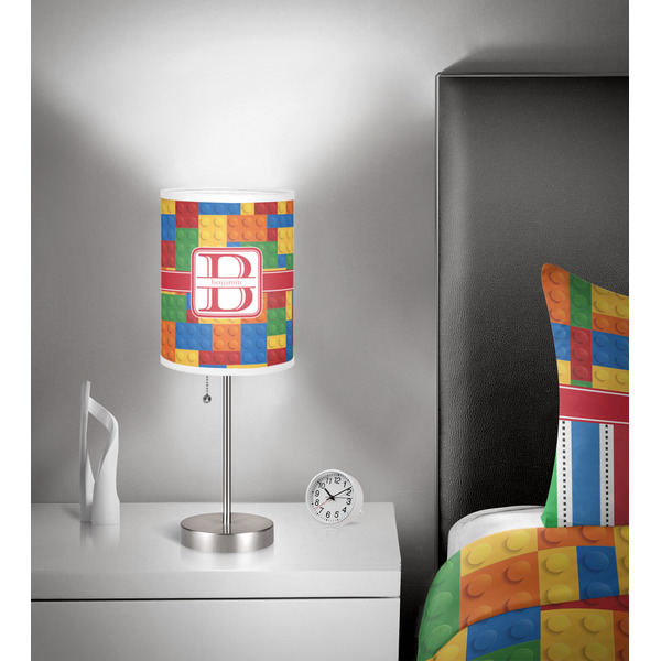 Building Blocks 7 inch drum lamp shade - in room