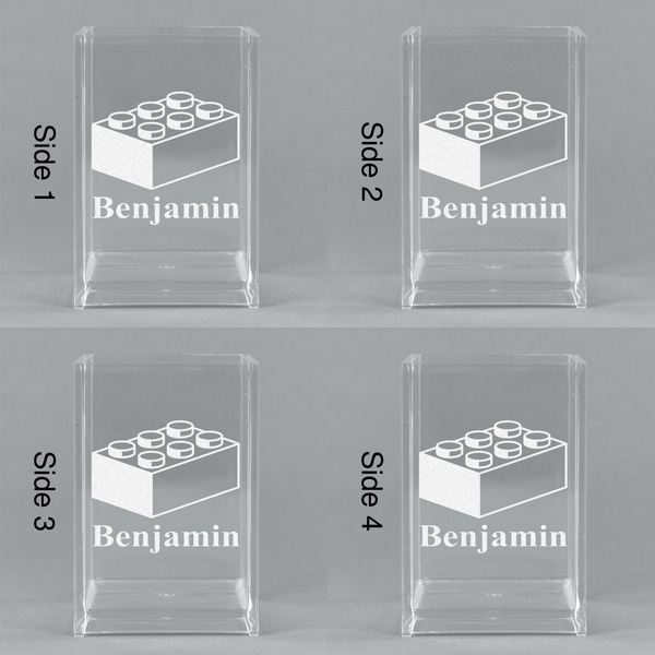 Building Blocks Acrylic Pen Holder - All Sides