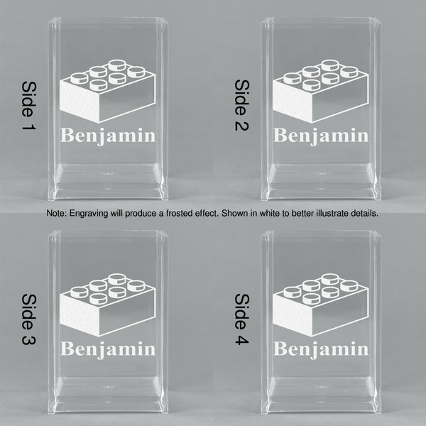 Building Blocks Acrylic Pen Holder - All Sides