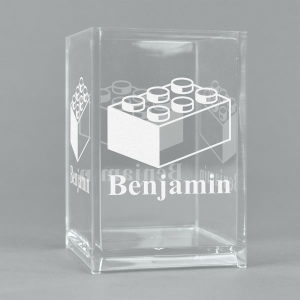 Custom Building Blocks Acrylic Pen Holder (Personalized)