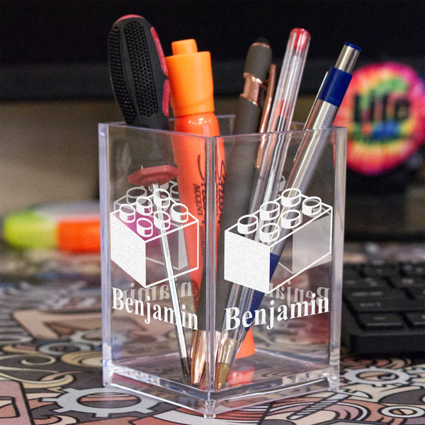 Building Blocks Acrylic Pen Holder - In Context
