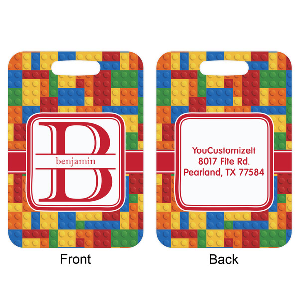 Building Blocks Aluminum Luggage Tag (Front + Back)