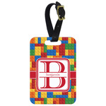 Building Blocks Metal Luggage Tag w/ Name and Initial