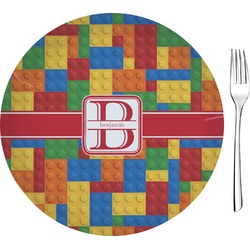 Building Blocks 8" Glass Appetizer / Dessert Plates - Single or Set (Personalized)