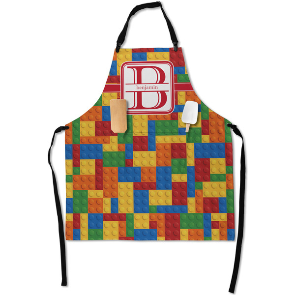 Custom Building Blocks Apron With Pockets w/ Name and Initial