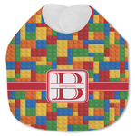 Building Blocks Jersey Knit Baby Bib w/ Name and Initial