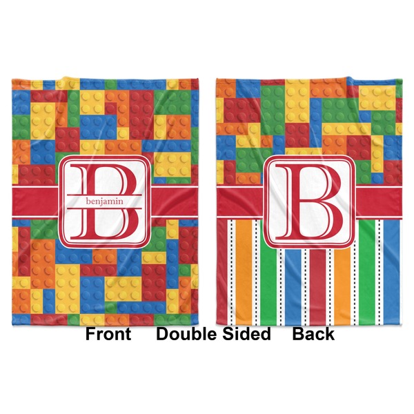 Building Blocks Baby Blanket (Double Sided - Printed Front and Back)