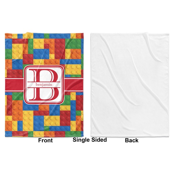 Building Blocks Baby Blanket (Single Side - Printed Front, White Back)