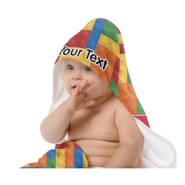 Building Blocks Baby Hooded Towel on Child