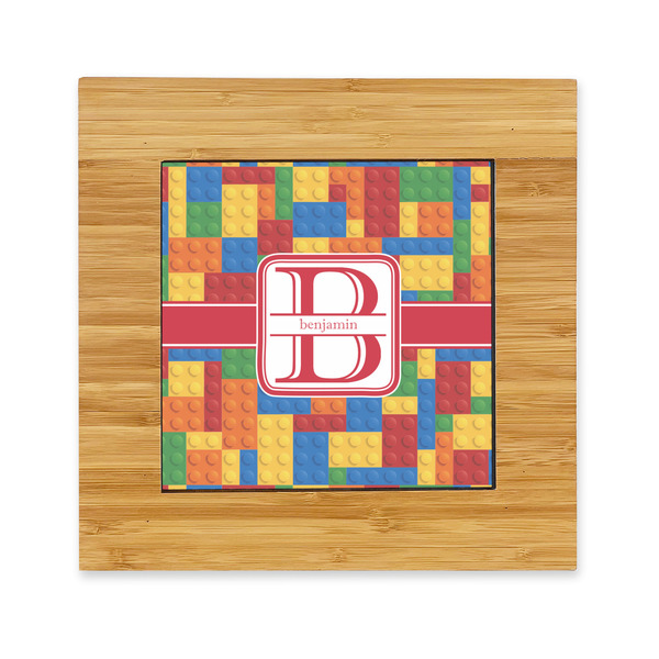 Custom Building Blocks Bamboo Trivet with Ceramic Tile Insert (Personalized)
