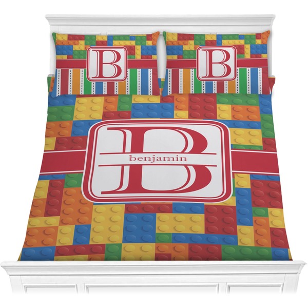 Custom Building Blocks Comforter Set - Full / Queen (Personalized)