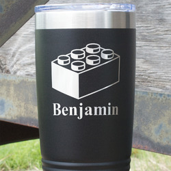 Building Blocks 20 oz Stainless Steel Tumbler - Black - Single Sided (Personalized)