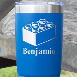 Building Blocks 20 oz Stainless Steel Tumbler - Royal Blue - Single Sided (Personalized)