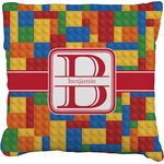 Building Blocks Faux-Linen Throw Pillow 18" (Personalized)