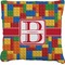 Building Blocks Burlap Pillow 18"