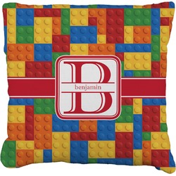 Building Blocks Faux-Linen Throw Pillow 20" (Personalized)