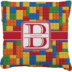 Building Blocks Faux-Linen Throw Pillow (Personalized)