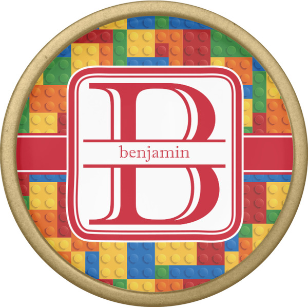 Building Blocks Cabinet Knob - Gold - Front