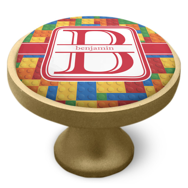 Building Blocks Cabinet Knob - Gold - Side