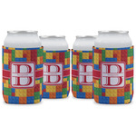 Building Blocks Can Cooler (12 oz) - Set of 4 w/ Name and Initial