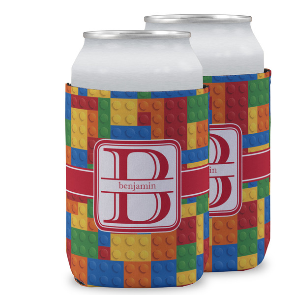 Custom Building Blocks Can Cooler (12 oz) w/ Name and Initial