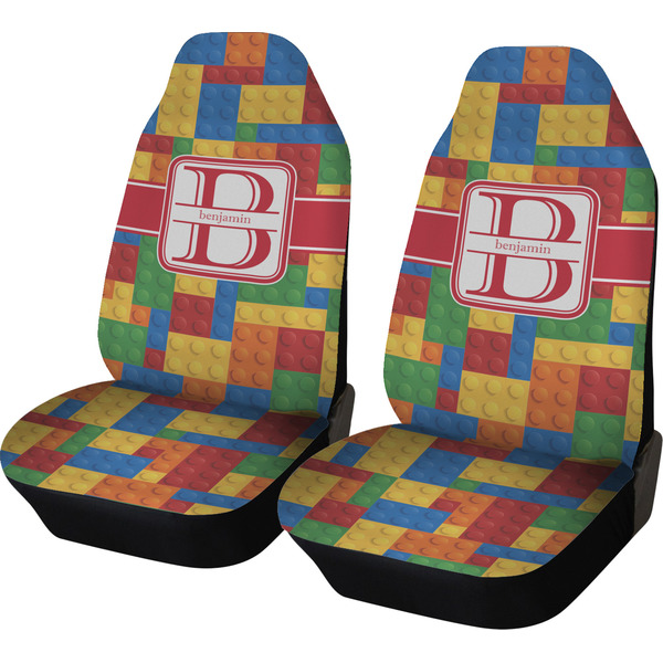 Custom Building Blocks Car Seat Covers (Set of Two) (Personalized)