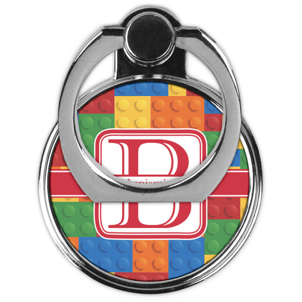 Building Blocks Cell Phone Ring Stand & Holder - Front (Collapsed)