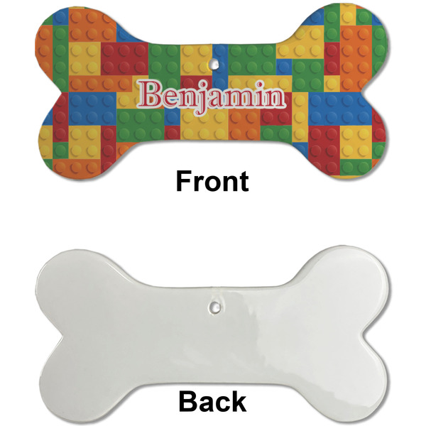 Building Blocks Ceramic Flat Ornament - Bone Front & Back Single Print (APPROVAL)