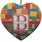 Building Blocks Ceramic Flat Ornament - Heart (Front)