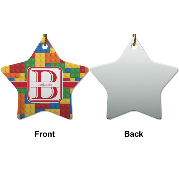 Building Blocks Ceramic Flat Ornament - Star Front & Back (APPROVAL)