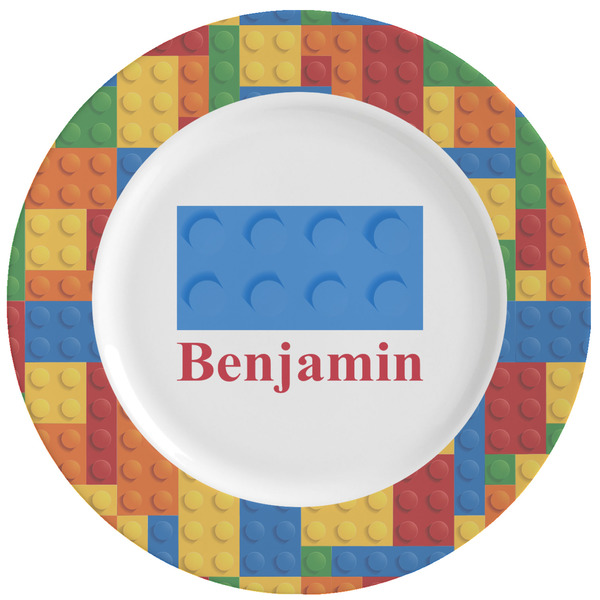 Custom Building Blocks Ceramic Dinner Plates (Set of 4) (Personalized)