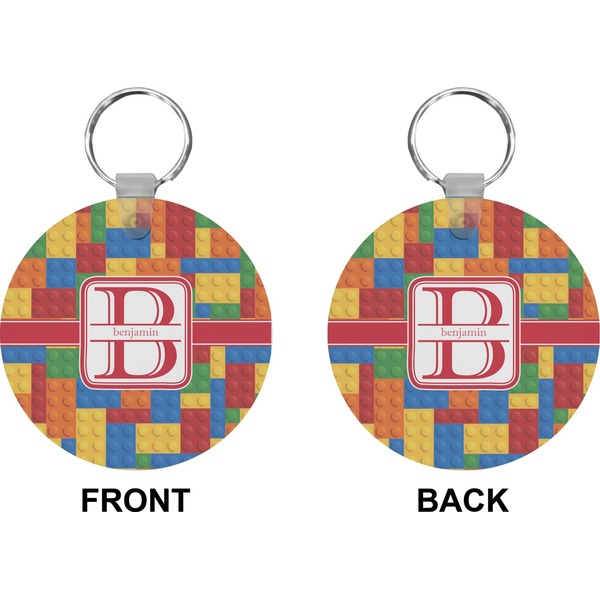 Building Blocks Circle Keychain (Front + Back)