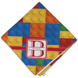 Building Blocks Cloth Dinner Napkin - Single w/ Name and Initial