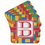 Building Blocks Cork Coaster - Set of 4 w/ Name and Initial
