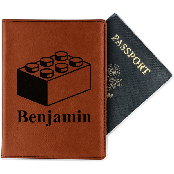 Custom Building Blocks Passport Holder - Faux Leather - Double Sided (Personalized)