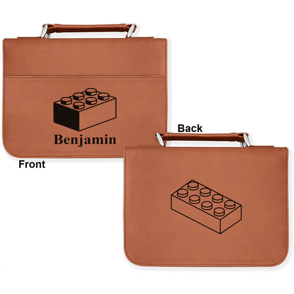 Building Blocks Cognac Leatherette Bible Covers - Large Double Sided Apvl